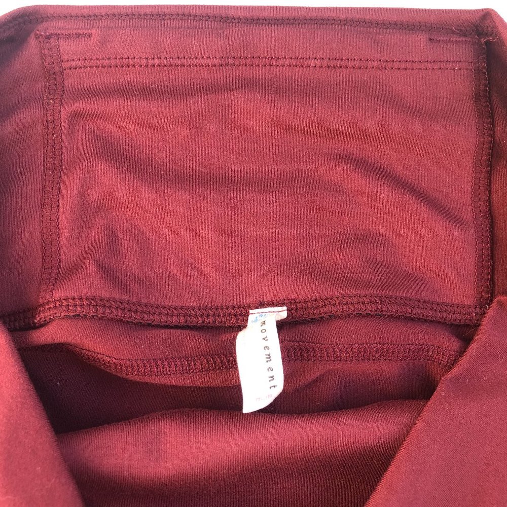 Free People Movement Good Times Ultra High Rise Extra Ling Maroon Leggings Yoga - Picture 13 of 14